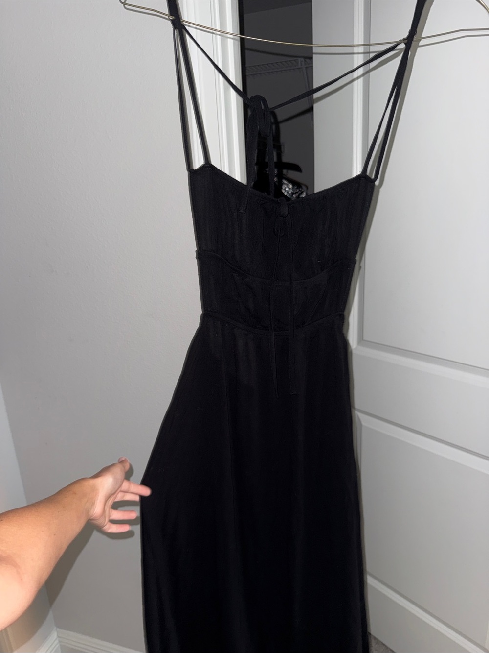 Black Strappy backless Maxi Dress